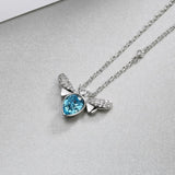 Krystal Couture Bee Crystal Blue Necklace Embellished with SWAROVSKI Crystals