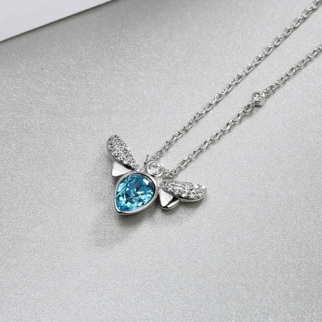 Krystal Couture Bee Crystal Blue Necklace Embellished with SWAROVSKI Crystals