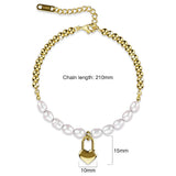 Bullion Gold Carlisle Heart-Lock Pendant Bracelet