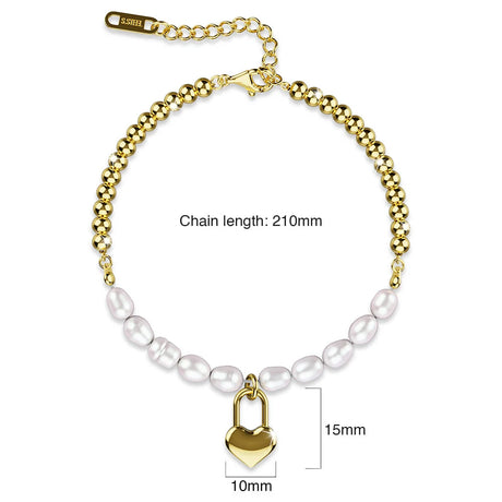 Bullion Gold Carlisle Heart-Lock Pendant Bracelet