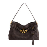 Nalandu Luxe Fortune Chime Slouch Shoulder Bag - Chocolate