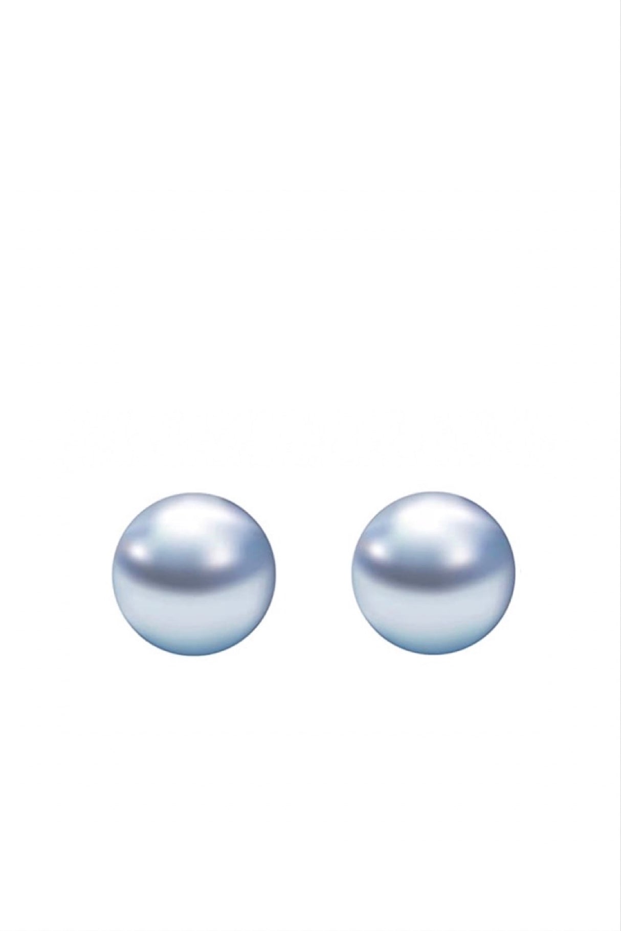 Liv Oliver 18K White Gold Light Blue Pearl Stud Earrings