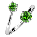 Krystal Couture Split Green Personality Ring Embellished with Swarovski Crystals