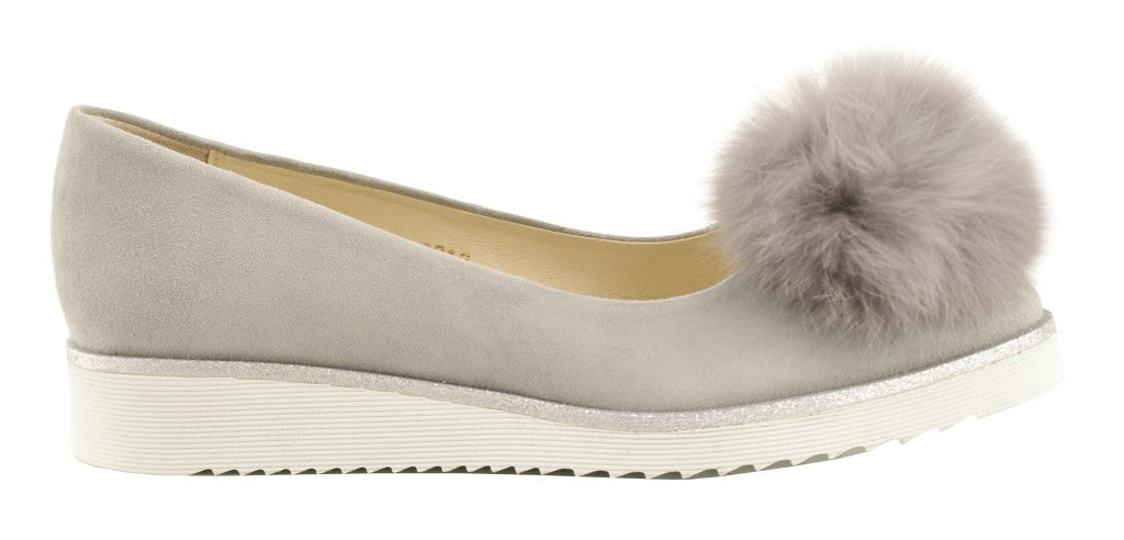 Bosccolo Womens Ballerina - Grey Suede