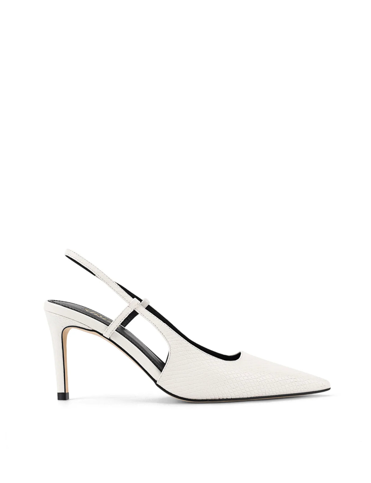 Siren Slingback Heels - Chalk White Snake Leather