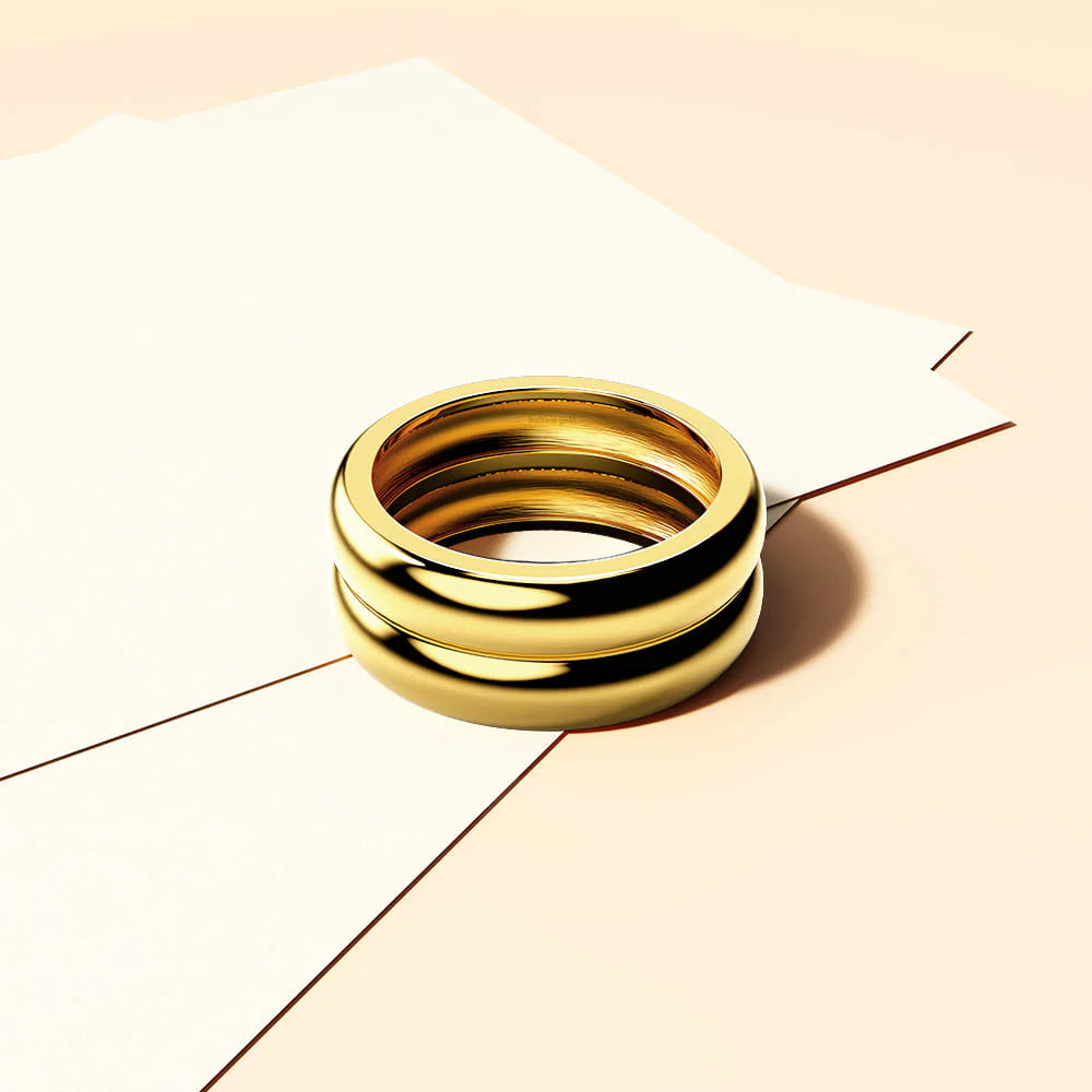 Bullion Gold Twin Gleam Radiant Fusion Gold Layered Ring