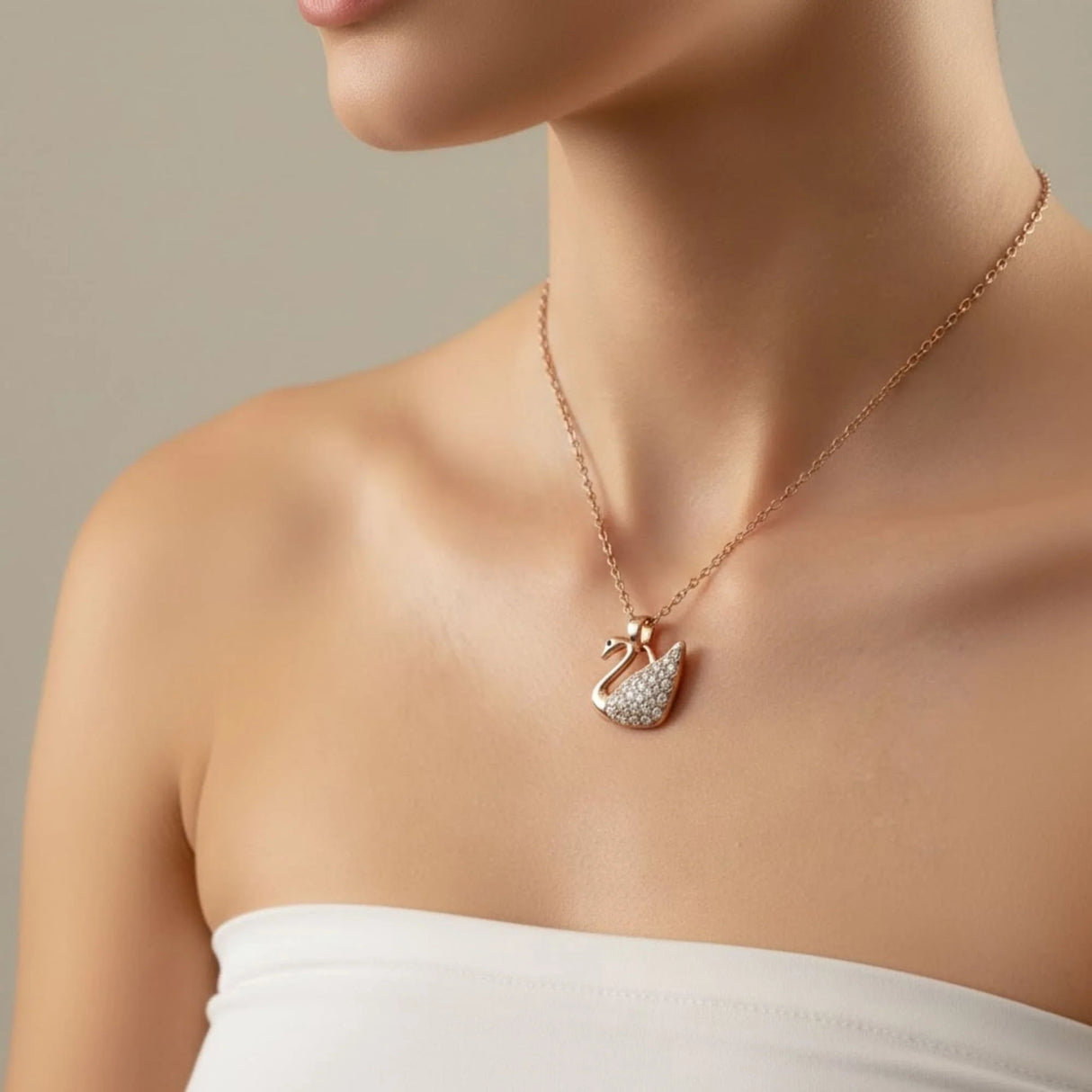 Krystal Couture Krystal Swan Necklace Embellished with Swarovski Crystals