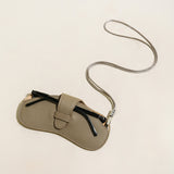 Leather Sunglasses Wrist Pouch - Taupe