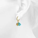 Bullion Gold Turquoise Stone & Star Earrings