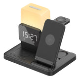 TODO Wireless Phone Charger Alarm Clock LED Lamp 15W Fast Charge Earphone Watch Charge