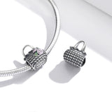 Solid 925 Sterling Silver Exclusive Floral Handbag Pandora Inspired Bead Charm