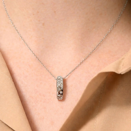 Krystal Couture Ecliptic Pendant Necklace in White Gold Adorned with SWAROVSKI Crystals