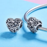 Solid 925 Sterling Silver Rosie Heart Charm