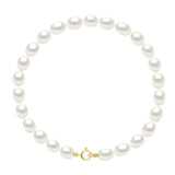 Bracelet of Real Cultured Freshwater Pearls Grain of Rice 4-5 mm- - Natural White - Longueur 18 cm