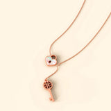 Bullion Gold Flower pattern key & lock in Rose Gold Layered Steel Jewellery