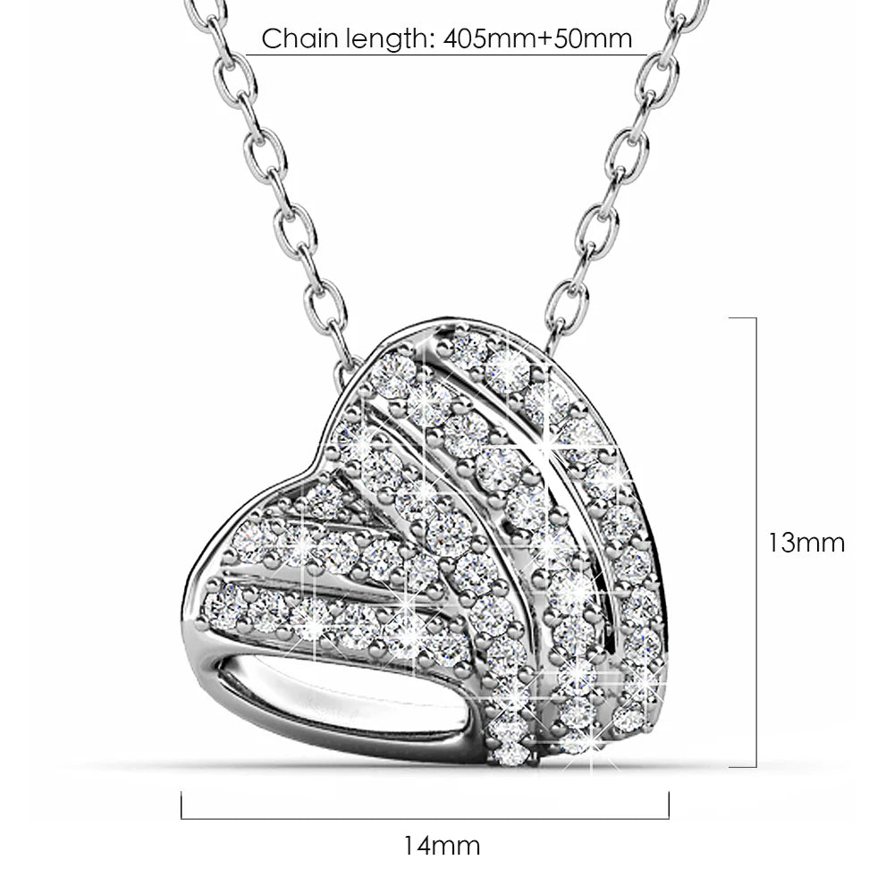 Krystal Couture Heart-Shaped White Gold Pendant Necklace Embellished with SWAROVSKI Crystals