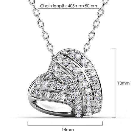 Krystal Couture Heart-Shaped White Gold Pendant Necklace Embellished with SWAROVSKI Crystals