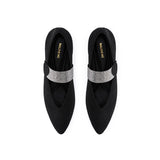 Belle Detachable Strap Mary Jane Heels - Black