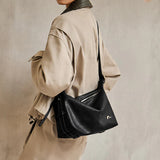 Nalandu Vintage Slouchy Leather Shoulder Bag - Black
