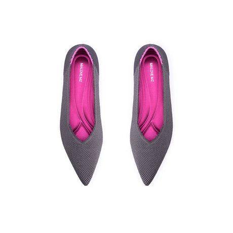 Charlotte Casual Pointed Toe Commuter Flats - Charcoal
