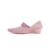 Princess Crystal Strap Mary Jane Wedges - Pink