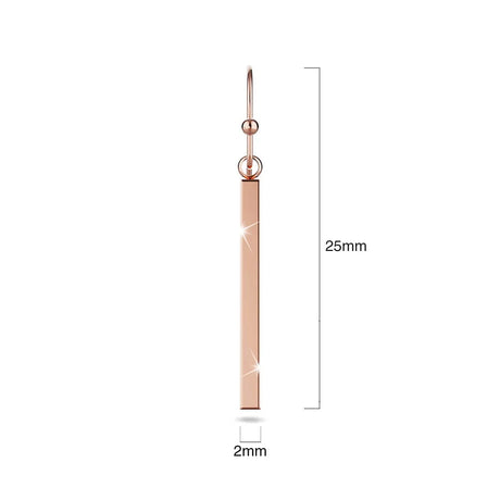 Bullion Gold Geometrical Moment Earrings in Rose Gold