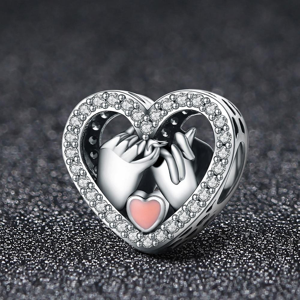 Solid 925 Sterling Silver Pinky Promise Pandora Inspired Charm