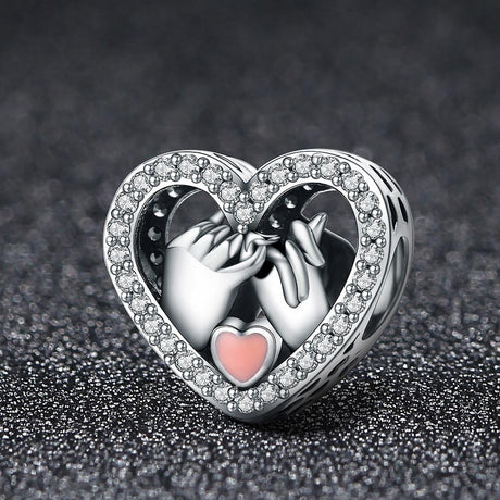 Solid 925 Sterling Silver Pinky Promise Pandora Inspired Charm