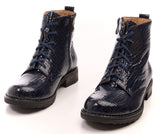Bosccolo Womens Ankle Boots - Navy Blue Croco