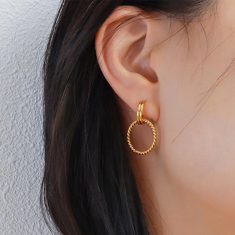 Bullion Gold Exquisite Round Gold Drop Earrings