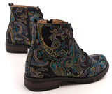 Bosccolo Womens Ankle Boots - Turquoise Ethnic