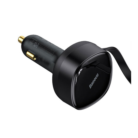 Baseus 30W Fast Charging Retractable 2-in-1 Car Charger Type-C iP Pin 12-24V 3.5A