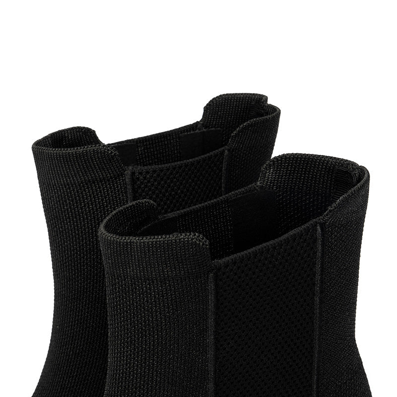 Block Heel Chelsea Boots - Black