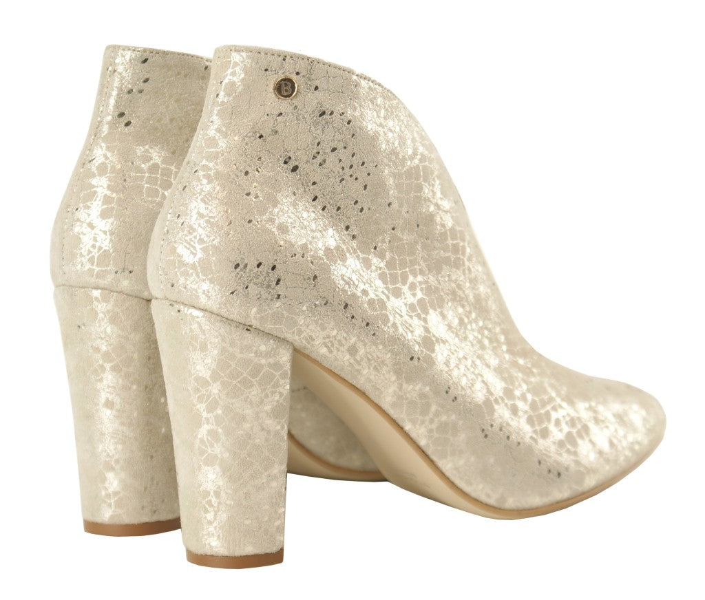 Bosccolo Womens Boots - Silver Plated Beige