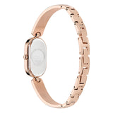 Furla Ooh Rose Gold-Tone 19mm Black Enamel Bangle Watch