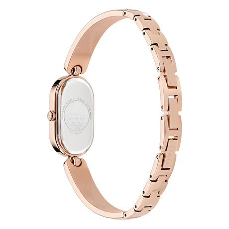 Furla Ooh Rose Gold-Tone 19mm Black Enamel Bangle Watch