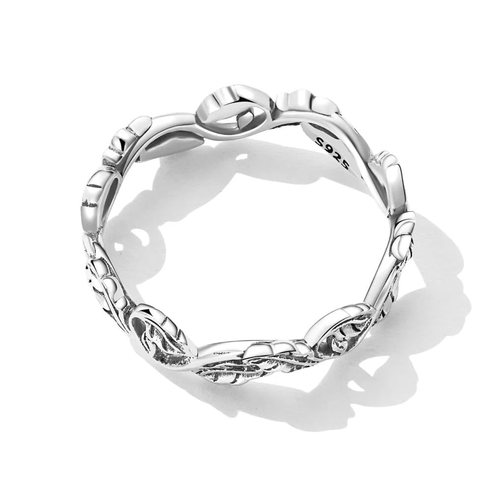 Solid 925 Sterling Silver Entwined Garden Ring