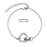 Krystal Couture White Gold Interlocking Heart and Ring Bracelet Embellished with SWAROVSKI Crystals