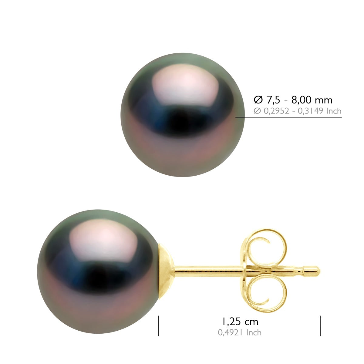 Earrings Yellow Gold 375 - Longueur 42 cm