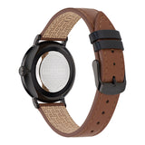 Ted Baker Mens Staciie Gents IP Black Tan Leather Watch