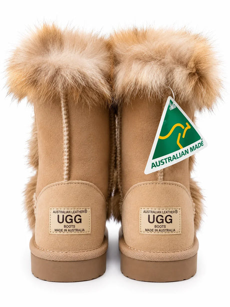 Australian Leather Ugg Fur Short Uggs - Natural - AU7