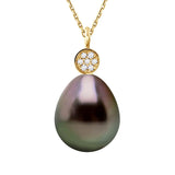 Necklace Prestige Drop Tahitian Pearl & Diamond Yellow Gold
