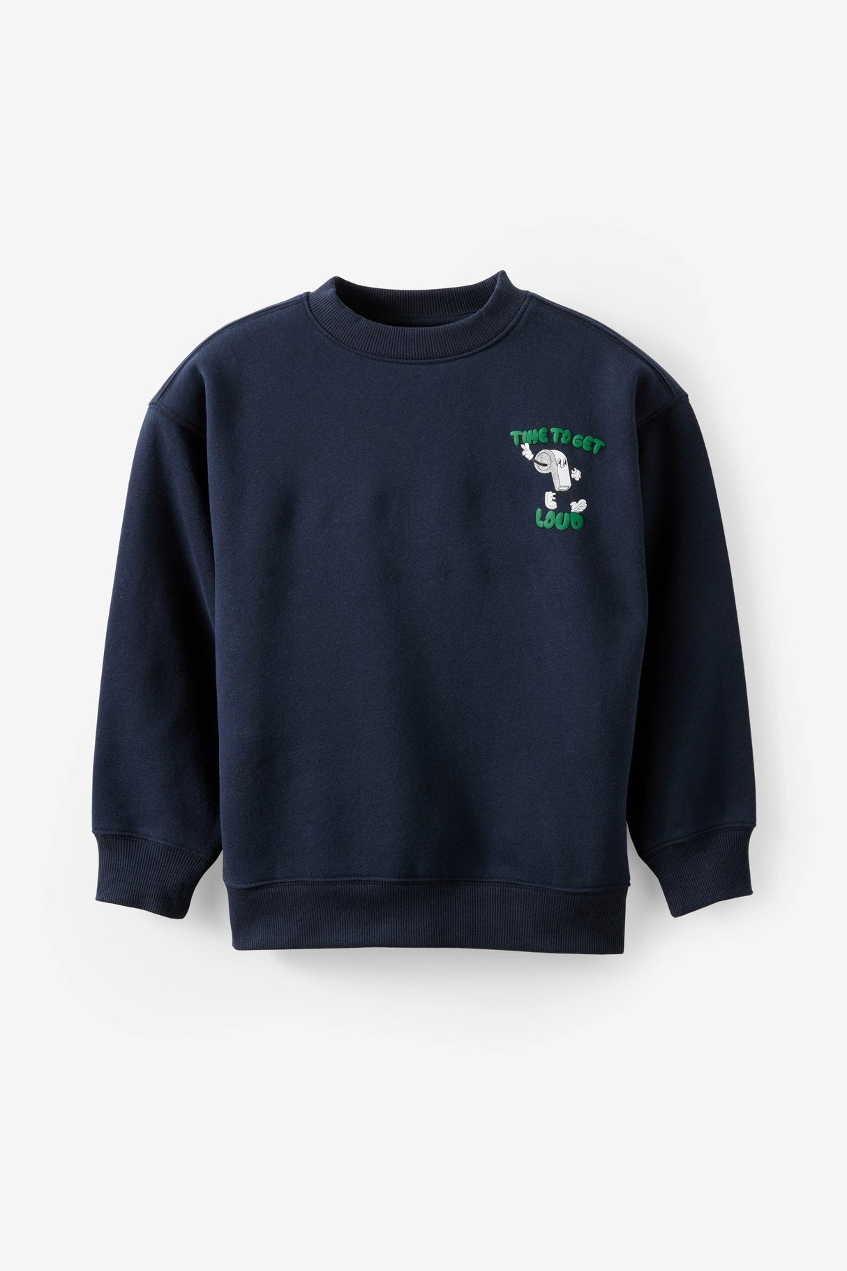 Cotton On Kids Boys Sammy Oversize Crew - Squid Ink/ Whistle