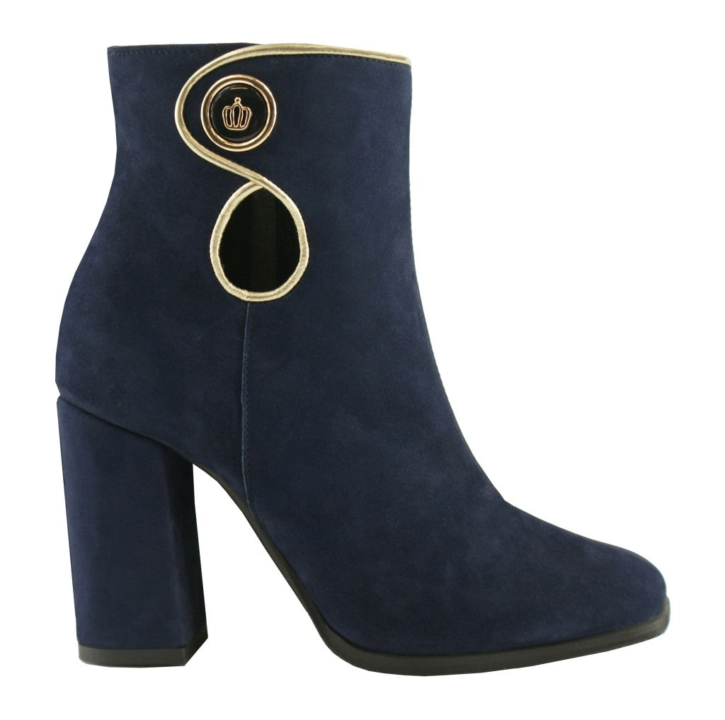 Bosccolo Womens Boots - Navy Blue/Gold