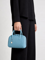 TOGO Leather Mini Bowling Top-Handle Bag - Blue