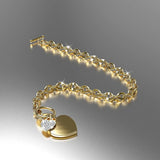 Bullion Gold Diamond cut Belcher Chain T-lock Toggle Bracelet in Gold Layered Steel Jewellery