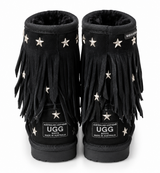 Australian Leather Ugg Classic Short Fringe Star - Black - AU4