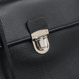 Pebbled Calfskin Messenger Bag - Black