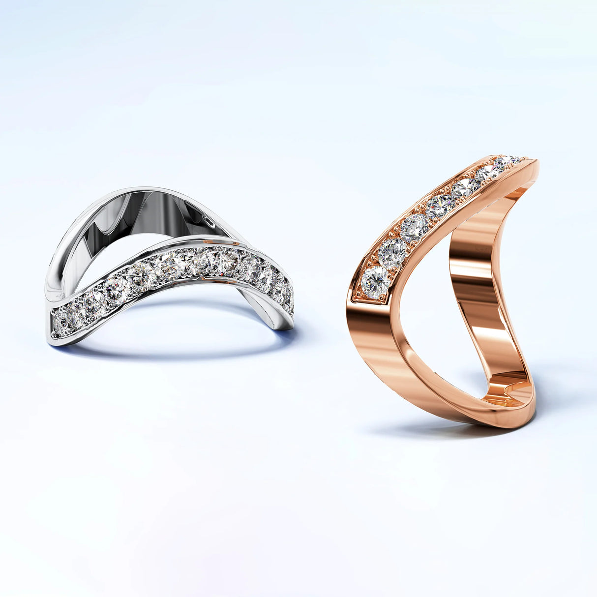 Krystal Couture Contortion Ring Embellished with Swarovski Crystals White Gold