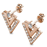 Boxed Trilateral Set Embellished with SWAROVSKI® Crystals In Rose Gold